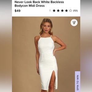 Lulus never look back white bodycon midi